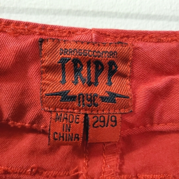 Tripp NYC - 💀 Red Low Rise Jeans - Size 29 - Picture 2 of 9